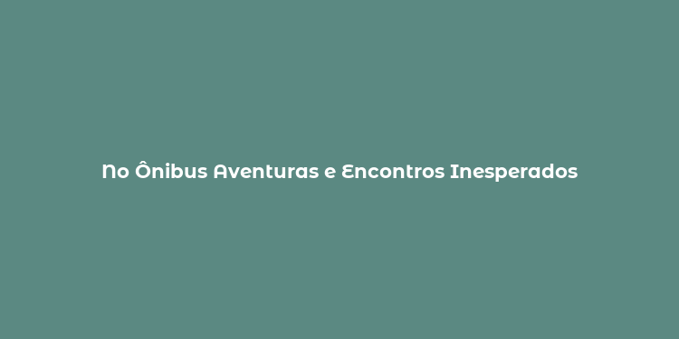 No Ônibus Aventuras e Encontros Inesperados