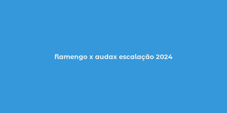 flamengo x audax escalação 2024