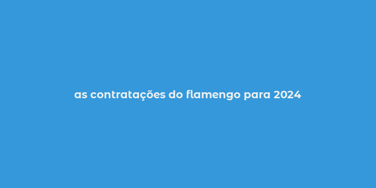 as contratações do flamengo para 2024