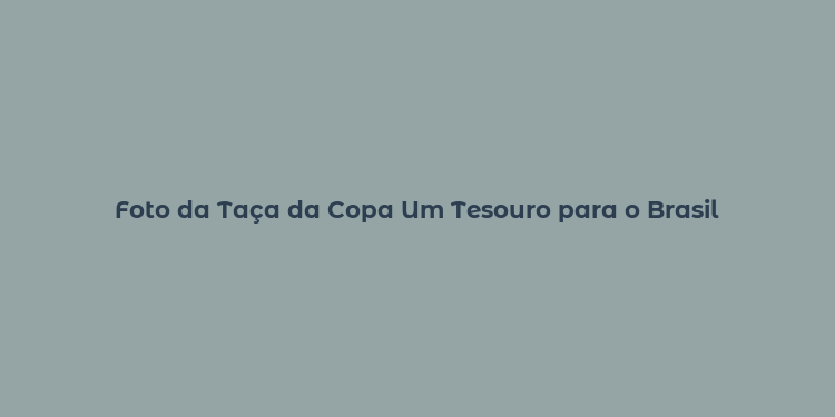 Foto da Taça da Copa Um Tesouro para o Brasil