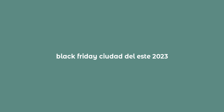 black friday ciudad del este 2023