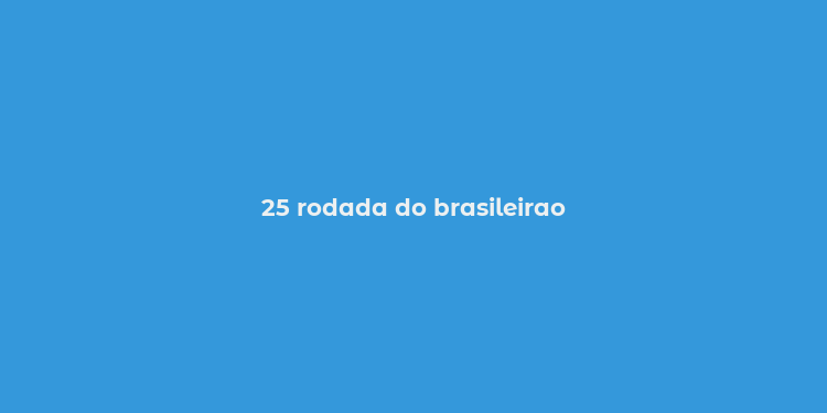 25 rodada do brasileirao