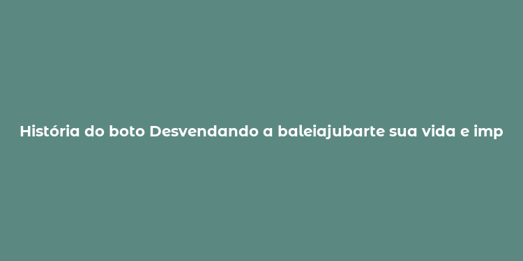 História do boto Desvendando a baleiajubarte sua vida e importância