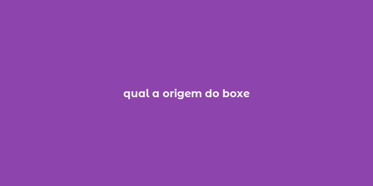 qual a origem do boxe