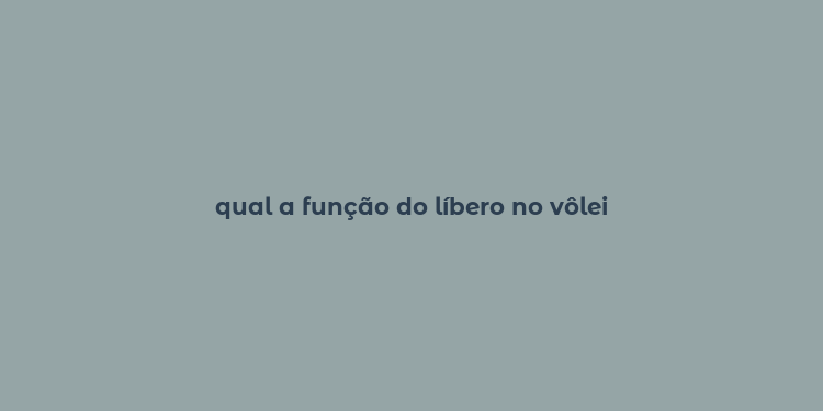 qual a função do líbero no vôlei