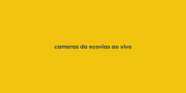 cameras da ecovias ao vivo