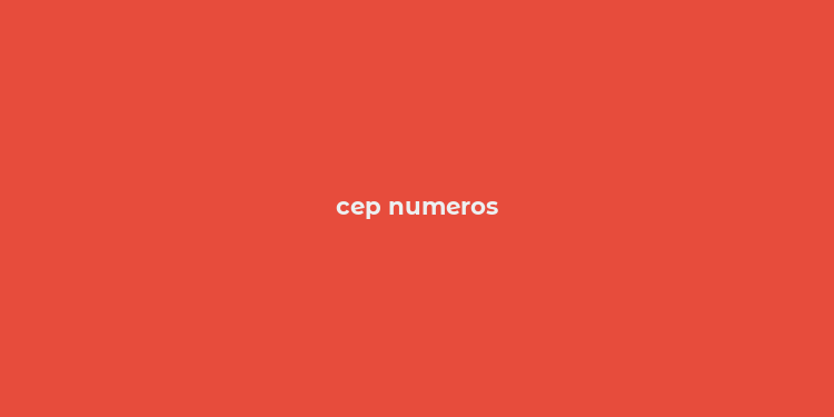 cep numeros