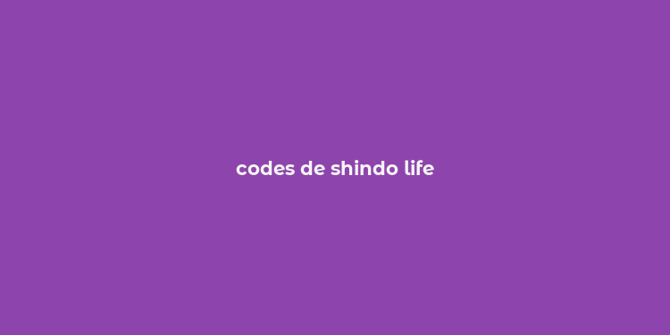 codes de shindo life