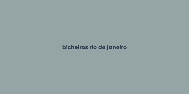 bicheiros rio de janeiro