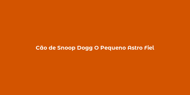 Cão de Snoop Dogg O Pequeno Astro Fiel