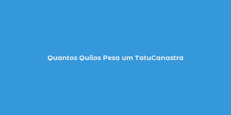 Quantos Quilos Pesa um TatuCanastra