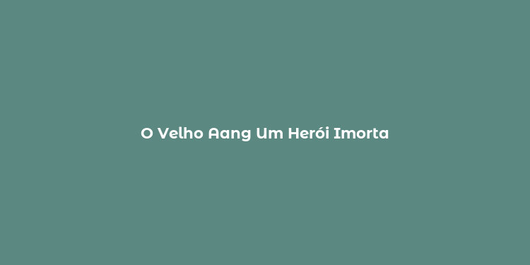 O Velho Aang Um Herói Imorta