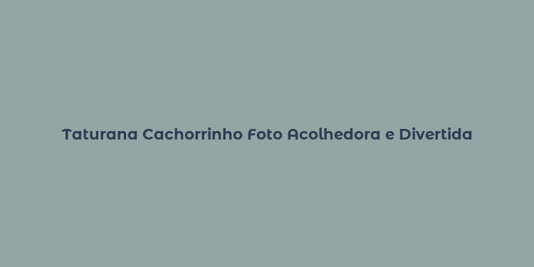 Taturana Cachorrinho Foto Acolhedora e Divertida