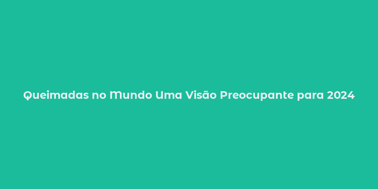 Queimadas no Mundo Uma Visão Preocupante para 2024