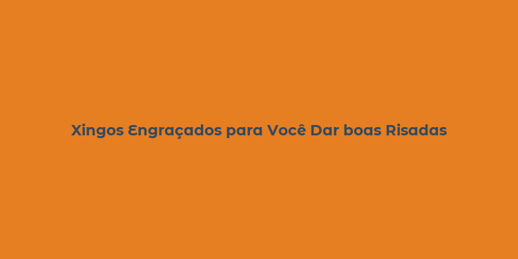 Xingos Engraçados para Você Dar boas Risadas