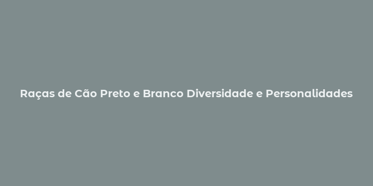 Raças de Cão Preto e Branco Diversidade e Personalidades