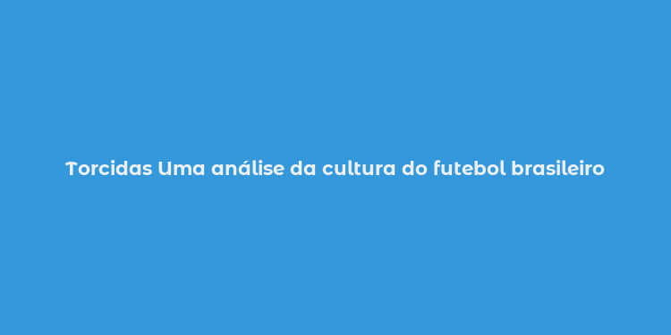 Torcidas Uma análise da cultura do futebol brasileiro